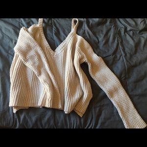 LA Hearts Shoulder Cut Out Knitted Sweater